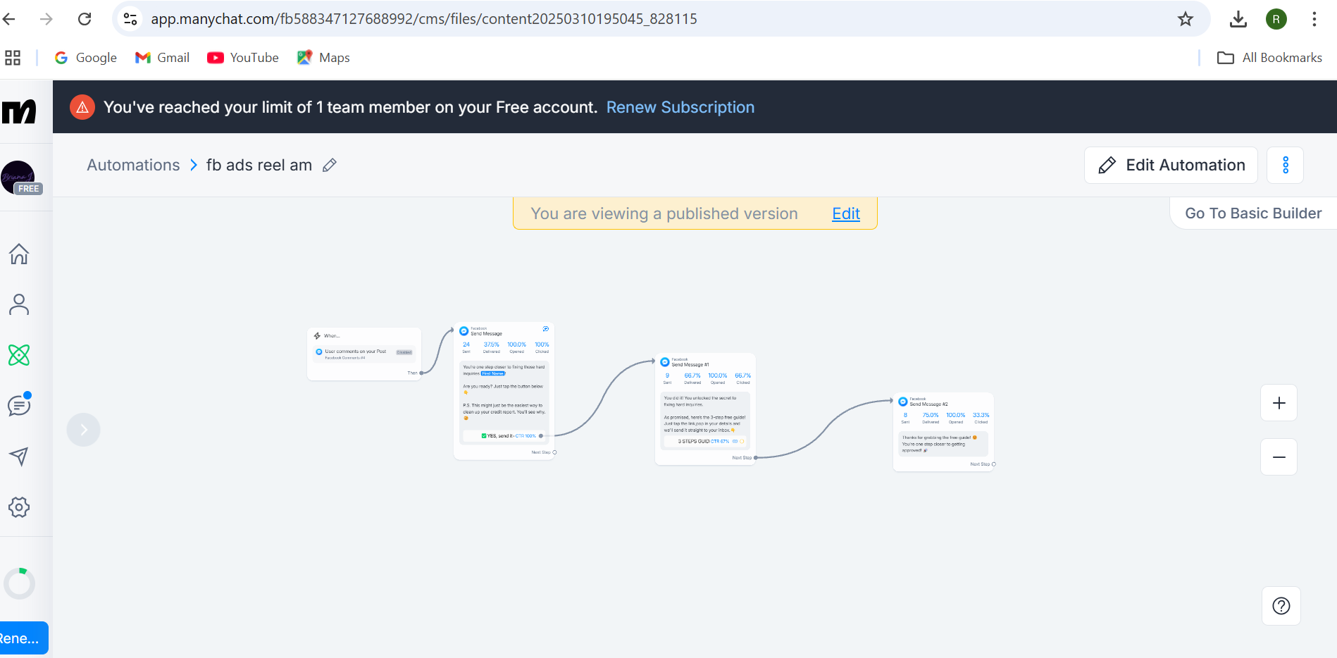 Manychat automation for engagement